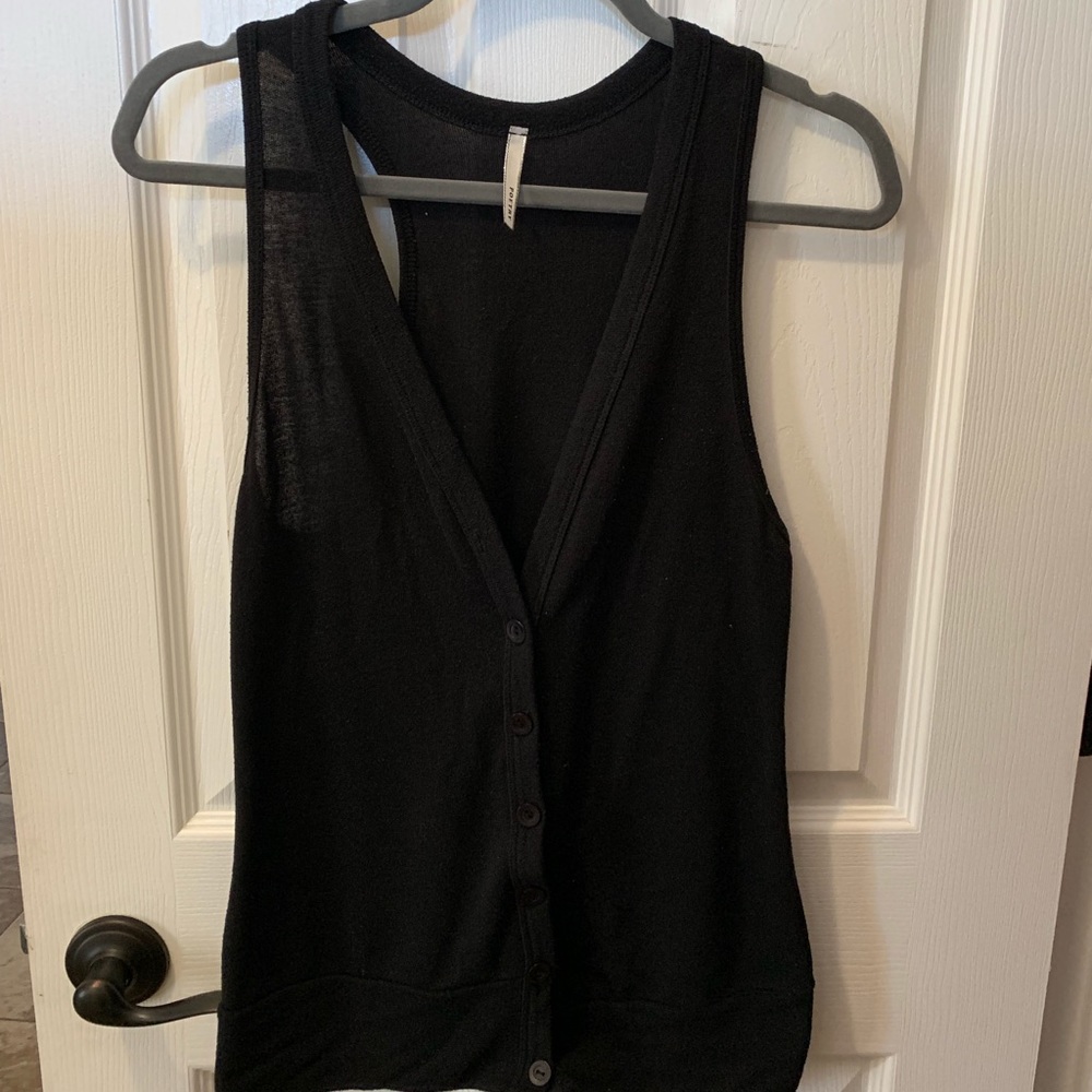 All black vest cardigan